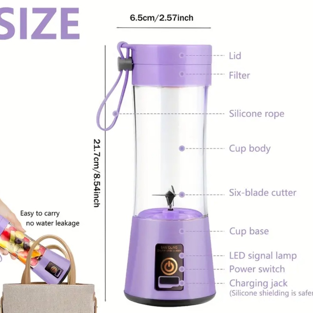 Purple Portable Blender - Picture 4 of 6